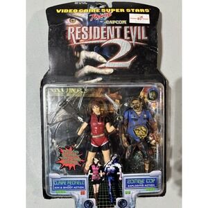 1998 Resident Evil 2 Claire Redfield & Zombie Cop Action Figures Toy Biz Capcom